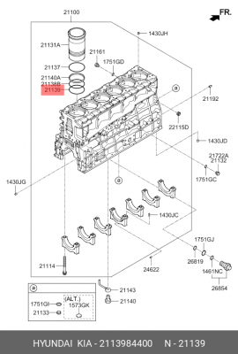 Кольцо уплотнительное гильзы D6CB 2113984400 HYUNDAI KIA