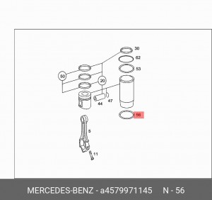 кольцо круглого сечения гильза A 457 997 11 45 MERCEDES BENZ
