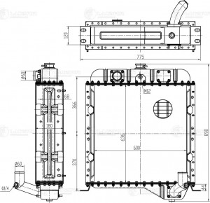 радиатор системы охлаждения! L600 H636\ Амкодор 332/333/342/343/344 11.2D LRC 0651 LUZAR