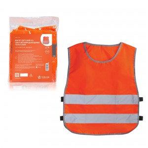 жилет! детский со световозвращающими полосами, р. 30-34 (58x51см), оранжевый\ ARW-CV-03 AIRLINE