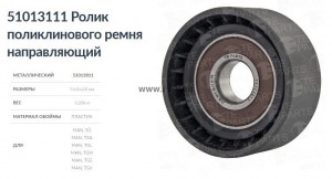 Ролик натяжителя ремня (пластиковая обойма) (ан. MAN TGA, Dayco: APV2403) 51013111 TE PARTS