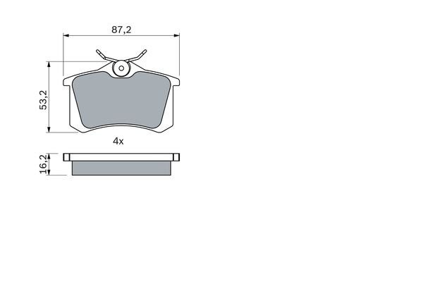Колодки тормозные PEUGEOT 307 CITROEN C4 задние (4шт.) BOSCH 0 986 494 387 BOSCH