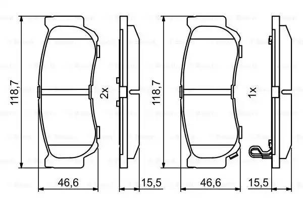 Колодки тормозные HYUNDAI Santa Fe (06-),Starex H-1 KIA Sorento (06) задние (4шт 0 986 494 230 BOSCH