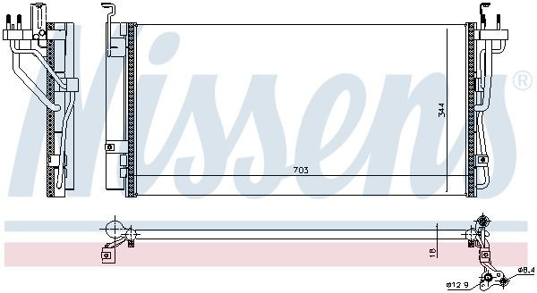 Радиатор кондиционера HYUNDAI Sonata (98-) NISSENS 940552 NISSENS