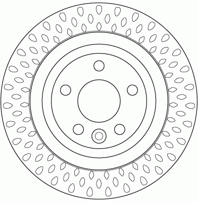 Диск тормозной задний VOLVO S60 II, S80 II DF6387 DF6387 TRW