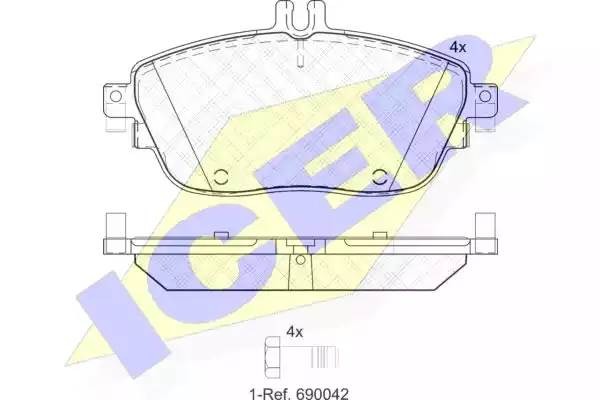 182061 колодки дисковые передние !\ MB W246 1.8/2.0CDi 11># 182061 ICER