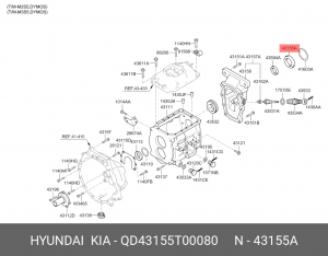 Сальник HYUNDAI HD65,72,78,County (M035S5) КПП вала вторичного (50х65х9) OE QD43155T00080 HYUNDAI KIA