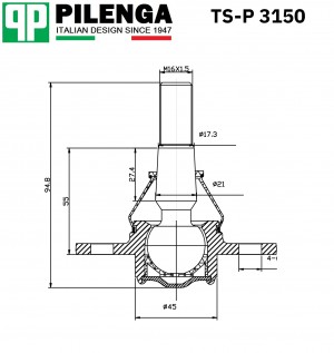 Шаровая опора BOXER II, DUCATO Q11, Q15, JUMPER II TS-P3150 TSP3150 PILENGA