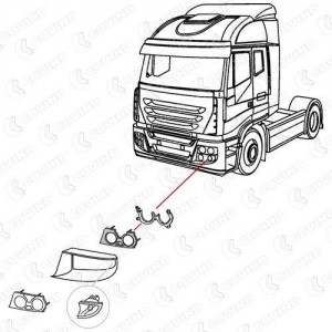облицовка фары! противотуманной внутренняя левая\IVECO Stralis 2007 56089 COVIND