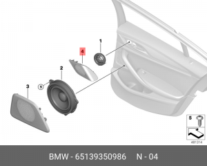 65139350986 Накладка ВЧ-динамика П 65 13 9 350 986 BMW