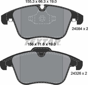 Колодки тормозные JAGUAR FX (08-) передние (4шт.) TEXTAR 2408401 TEXTAR