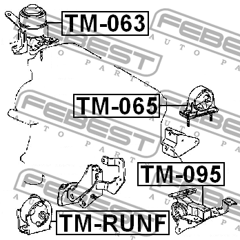 Опора двигателя левая TOYOTA RAV4 ACA2 2000.08-2005.11 TM-095 TM-095 FEBEST