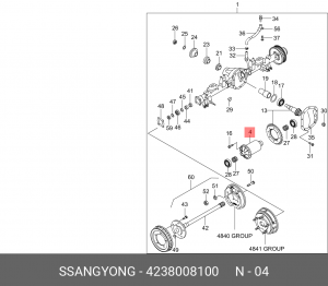 Дифференциал SSANGYONG Kyron (05-) (E23,D20) (АКПП) заднего моста (R85 TYPE:R3.5 4238008100 SSANG YONG