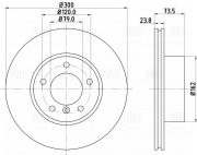 Диск торм. BMW 3 (E90) (05-)/1 (E81) (04-) перед. d=300 (окраш.) (DF 261004)  2ш DF261004 TRIALLI