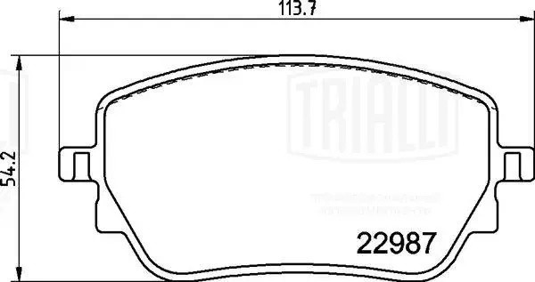 Колодки торм. Mercedes A (W177) (18-)/CLA (C118) (19-) диск. зад. 114x54мм (PF 2 PF2248 TRIALLI