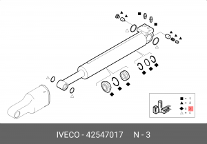 р/к цилиндра подъема кабины!(рпм) упл. кольца,сальники\Iveco Stralis 42547017 IVECO