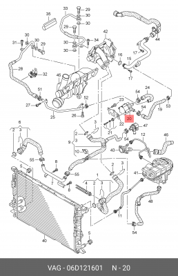 Насос водяной AUDI A4 (B8) дополнительный электрический OE 06D 121 601 VAG