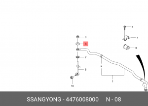 Втулка стойки стабилизатора, переднего 44760-08000 44760-08000 SSANG YONG