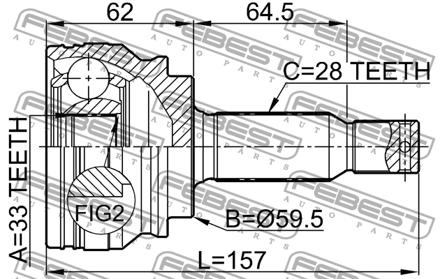 ШРУС 0410-CY34 0410-CY34 FEBEST