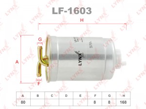 фильтр топливный!\ VW Golf 1.6D/TD 83-87, Honda Accord/Civic 2.0TD/TDi 97> LF-1603 LYNXAUTO