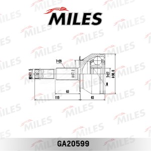 ШРУС наружный передний NISSAN PATHFINDER R51M/NAVARA D40M 2.5DCI 05- AWD MT (GKN GA20599 MILES