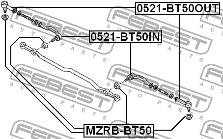 Наконечник рулевой 0521-BT50OUT 0521-BT50OUT FEBEST