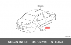 МОЛДИНГ ДЛЯ З/Ч 80873-5PA0B 808735PA0B NISSAN
