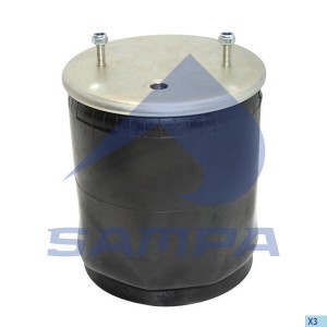 Пневморессора SAF (пластиковый стакан) (2 шп. M12 по центру,1 отв. штуц. M22х1.5 SP554004KP SAMPA