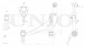 Рычаг подвески поперечный передний нижний левый SSP-40009 UNIO