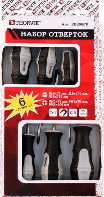 набор отверток стержневых! 6пр.\ SDS06CP THORVIK