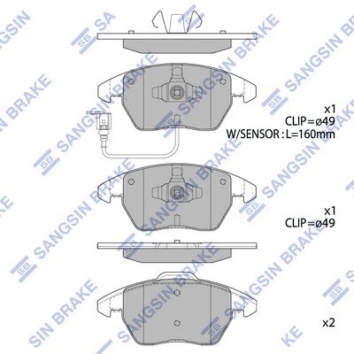 Колодки тормозные CITROEN C4/PEUGEOT 207/307/308 1.6-2.0 передние SP2098 SP2098 SANGSIN