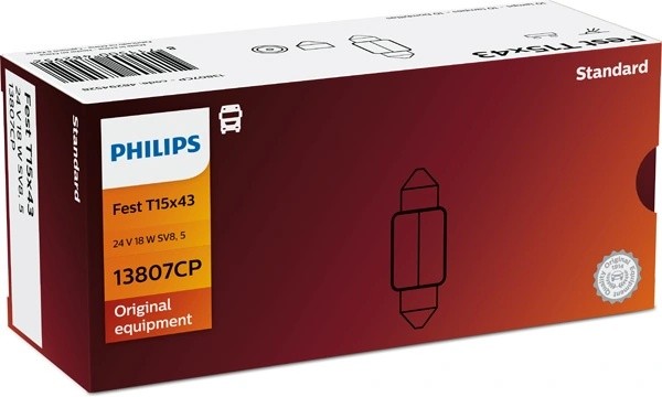Лампа 24V C18W SV8.5-8 PHILIPS 13807CP PHILIPS