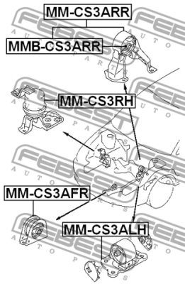 Опора двигателя MM-CS3ALH MM-CS3ALH FEBEST