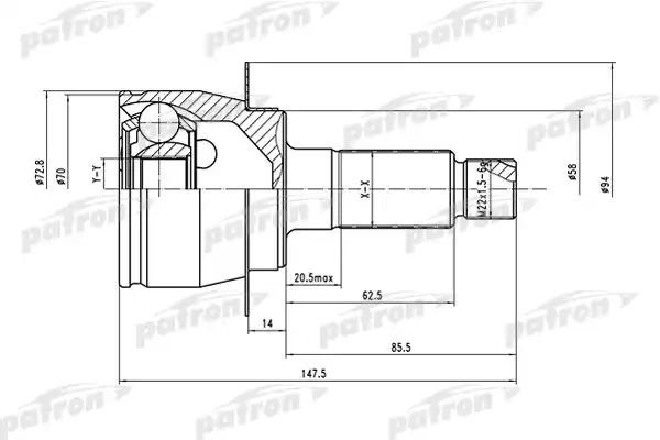 ШРУС наружный 28x58x29 SUZUKI SX4 RW415RW416RW419RW420 06-  PCV1558 PCV1558 PATRON