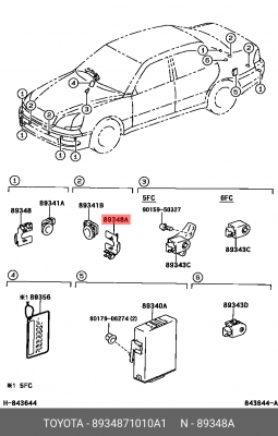 кронштейн датчика парковки!\ Toyota 89348-71010-A1 TOYOTA