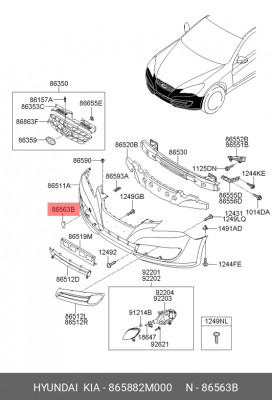 865882M000 ЗАГЛУШКА БАМПЕРА 865882M000 MOBIS
