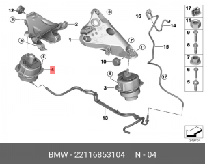 Резиновая подушка П  22116853104 22 11 6 853 104 BMW