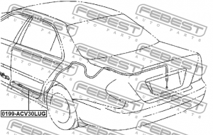 ТРОСИК ПРИВОДА ЗАМКА ОТКРЫВАНИЯ БАГАЖНИКА 0199-ACV30LUG 0199-ACV30LUG FEBEST