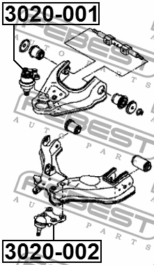 Опора шаровая ISUZU D-MAX 03- 3020-001 3020-001 FEBEST