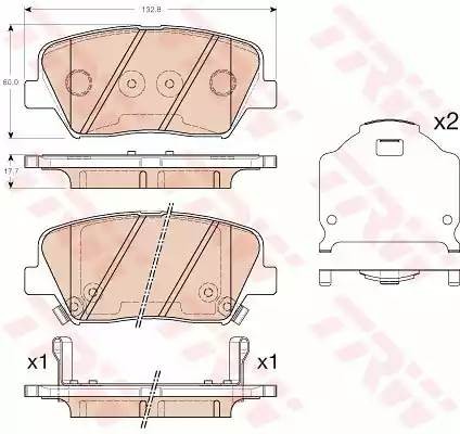 Колодки передние SORENTO II, I30 II, ELANTRA (MD, UD) GDB3549 GDB3549 TRW