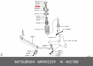 Втулка амортизатора MITSUBISHI L200 (05-14) переднего верхняя OE MR992329 MITSUBISHI