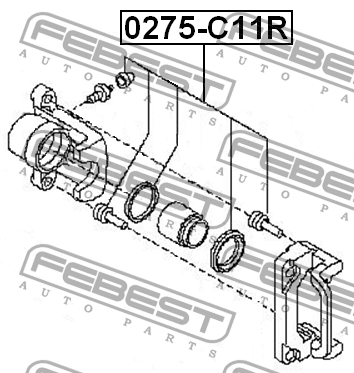 Ремкомплект суппорта заднего NISSAN QASHQAI J10E 2006.12-2013.12 0275-C11R 0275-C11R FEBEST