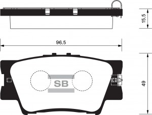 Колодки тормозные TOYOTA Rav 4 (2.0/2.2),Camry V40 (06-) задние (4шт.) SANGSIN SP2081 SANGSIN