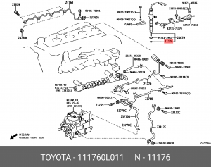 шайба форсунки!\ Toyota Fortuner 3.0D 05-11/Hilux 2.5D 11-15 11176-0L011 TOYOTA