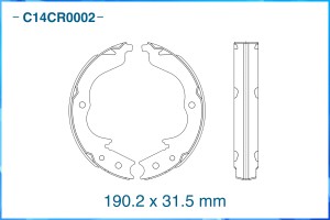 Тормозные колодки задние барабанные Low Metallic C14CR0002 C14CR0002 CWORKS