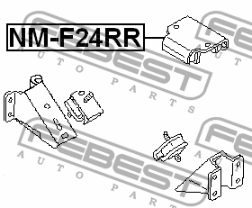 подушка ДВС задняя!\ Nissan Atlas 82-07 NM-F24RR FEBEST
