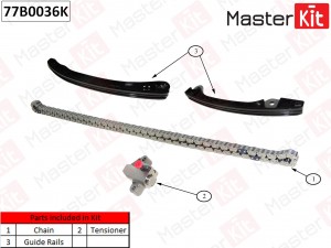Комплект цепи ГРМ NISSAN ALMERA II/JUKE/NOTE/QASHQAI +2 I/TIIDA HR16DE 05- 77B00 77B0036K MASTER KIT