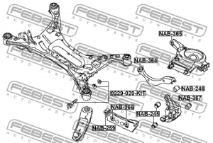 Сайлентблок NISSAN Altima (06-) рычага заднего нижнего FEBEST NAB-365 FEBEST