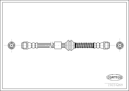 шланг тормозной передний! L=545\ Audi Q7, VW Toureg, Porsche Cayenne 3.0-6.0 02> 19034269 CORTECO