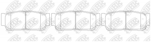 Колодки тормозные SSANGYONG Kyron (05-),Rexton (06-) (multi-link) задние (4шт.)  PN0797 NIBK